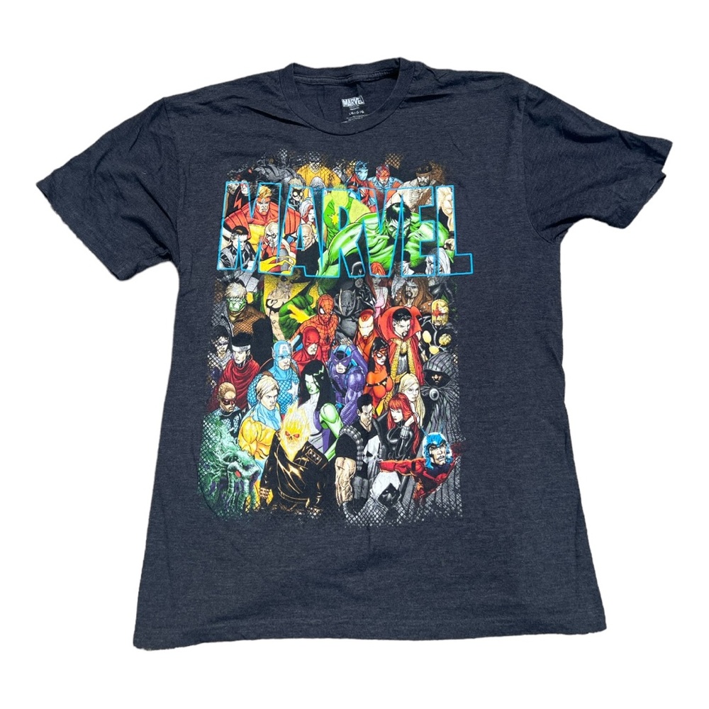 Marvel Comics Collage of All The Marvel Universe Characters Adult L T-Shirt Tee